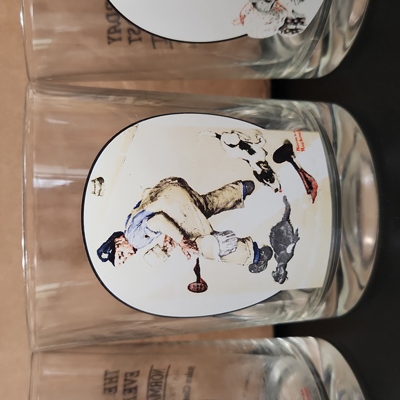 Norman Rockwell Saturday post glasses plz read description not a complete set - Picture 4 of 17